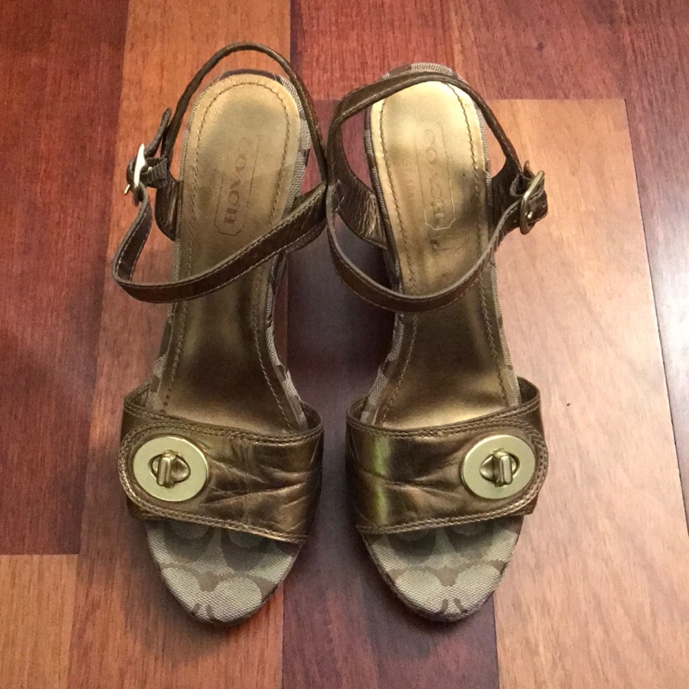 Coach wedge sandals in size 7